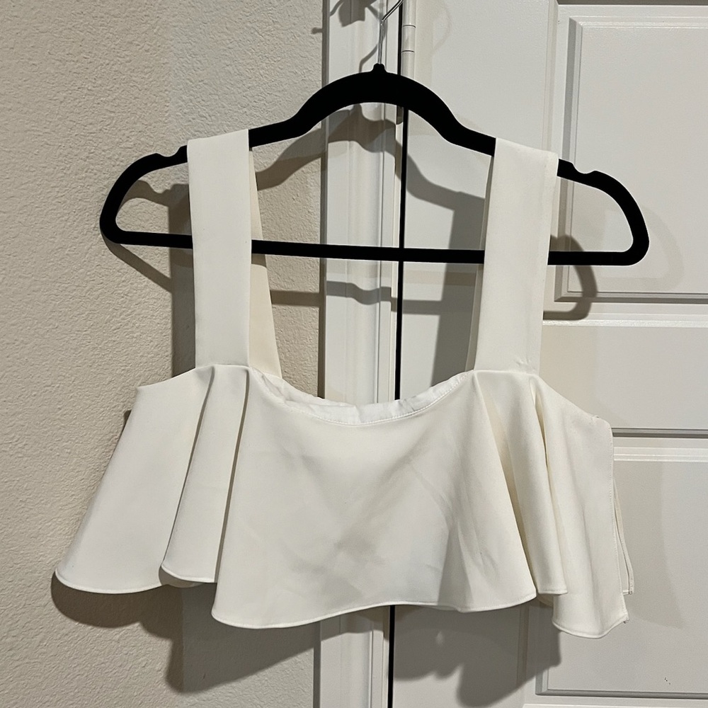 Milly ruffle crop top with side zipper